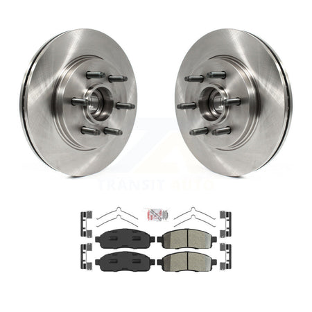 Front Disc Brake Rotors Hub And Semi-Metallic Pads Kit For Ford F-150 Lincoln Mark LT RWD K8A-105781