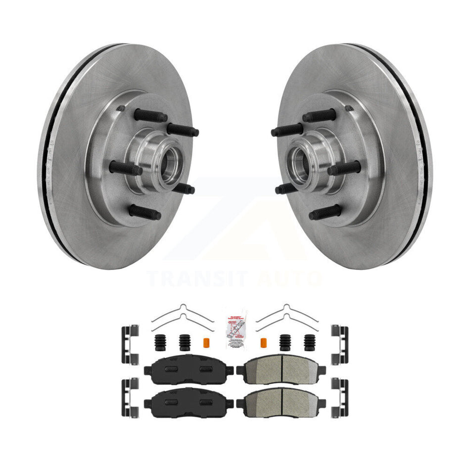 Front Disc Brake Rotors & Semi-Metallic Pad Kit For 2004 Ford F-150 RWD With 5 Lug Wheels K8A-105782