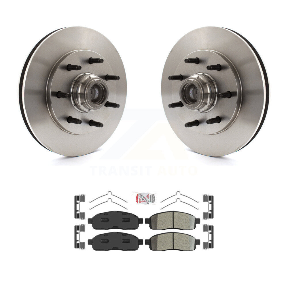 Front Disc Brake Rotors Hub Assembly And Semi-Metallic Pads Kit For 2004 Ford F-150 RWD K8A-105787