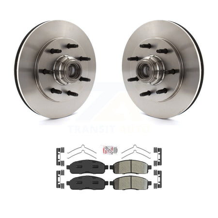 Front Disc Brake Rotors Hub Assembly And Semi-Metallic Pads Kit For 2004 Ford F-150 RWD K8A-105787