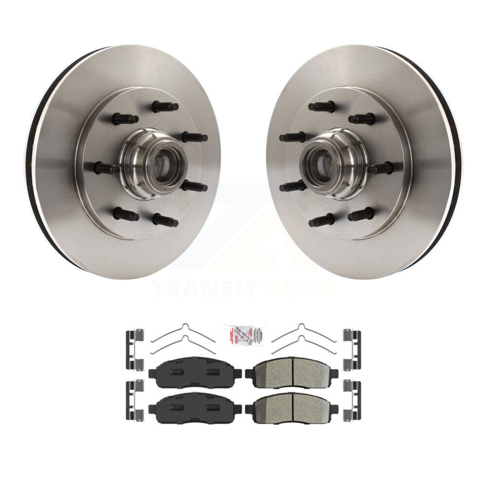 Front Disc Brake Rotors Hub Assembly And Semi-Metallic Pads Kit For 2004 Ford F-150 RWD K8A-105787