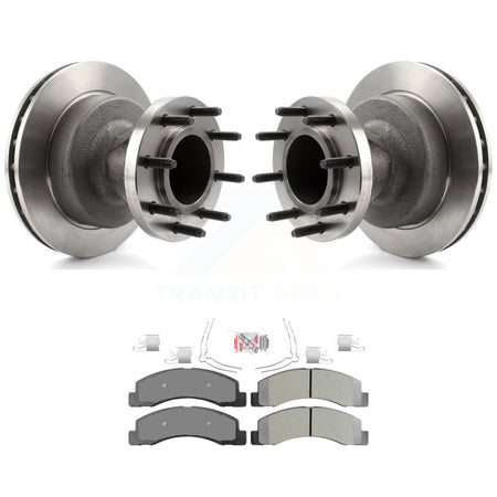 Front Disc Brake Rotors Hub Assembly And Semi-Metallic Pads Kit For Ford F-350 Super Duty K8A-105788