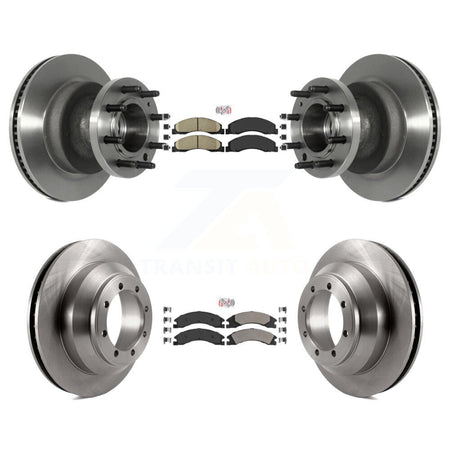 Front Ceramic Rear Semi-Metallic Pad Brake Rotors Kit For Ford E-350 Super Duty Econoline K8A-105804