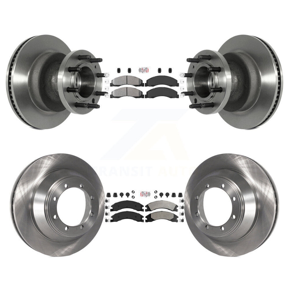 Front Rear Semi-Metallic Pad Disc Brake Rotor Kit For Ford E-450 Super Duty DIESEL engine K8A-105811