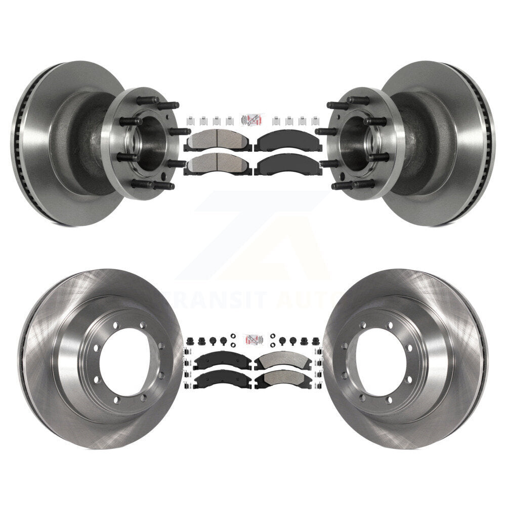 Front Rear Semi-Metallic Pad Disc Brake Rotor Kit For Ford E-450 Super Duty DIESEL engine K8A-105812
