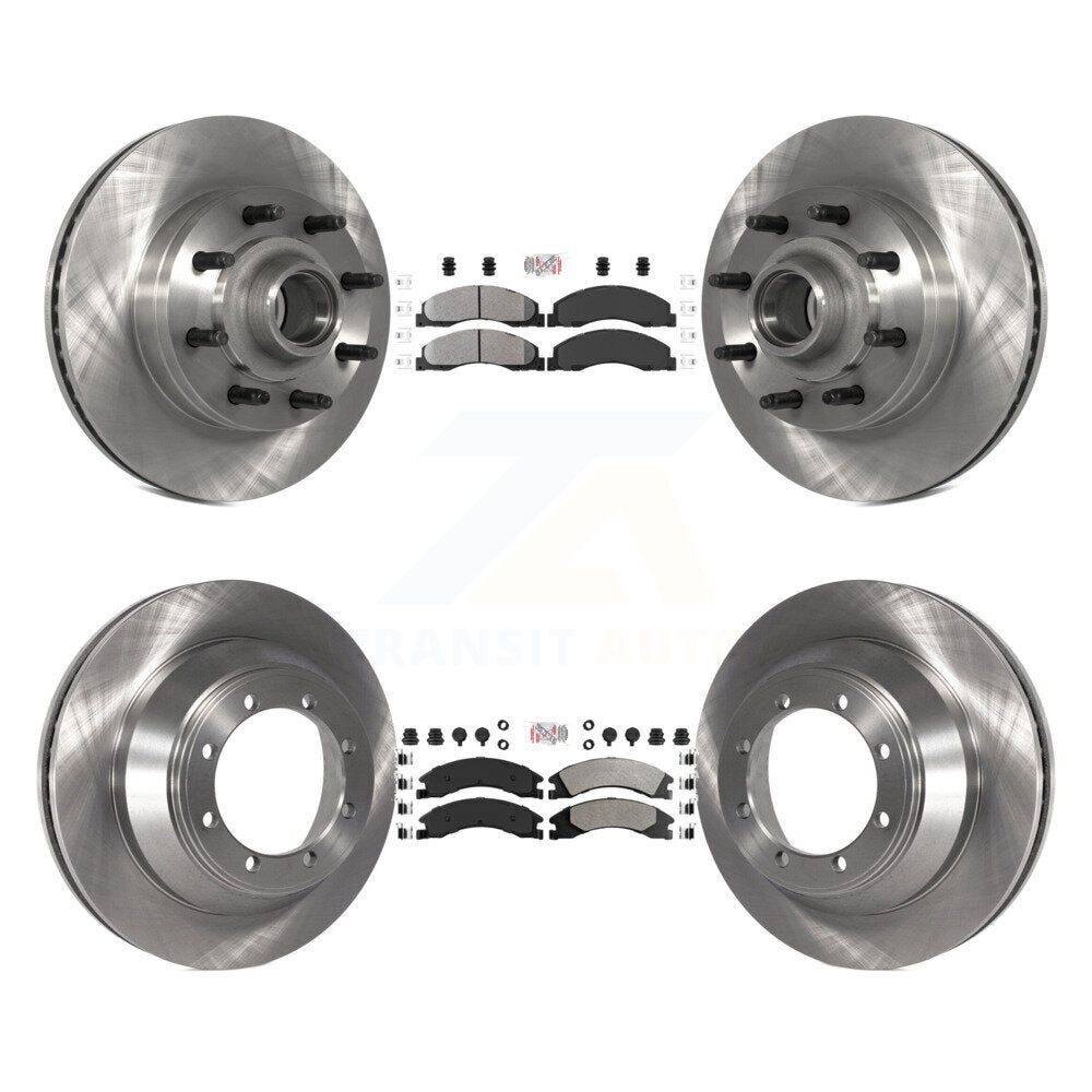 Front Rear Semi-Metallic Pad Disc Brake Rotor Kit For Ford E-450 Super Duty DIESEL engine K8A-105814
