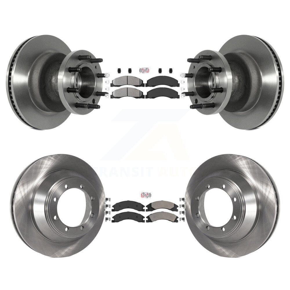 Front Rear Semi-Metallic Pad Disc Brake Rotor Kit For Ford E-450 Super Duty DIESEL engine K8A-105819