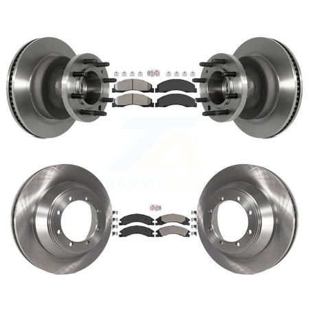 Front Rear Semi-Metallic Pad Disc Brake Rotor Kit For Ford E-450 Super Duty DIESEL engine K8A-105820