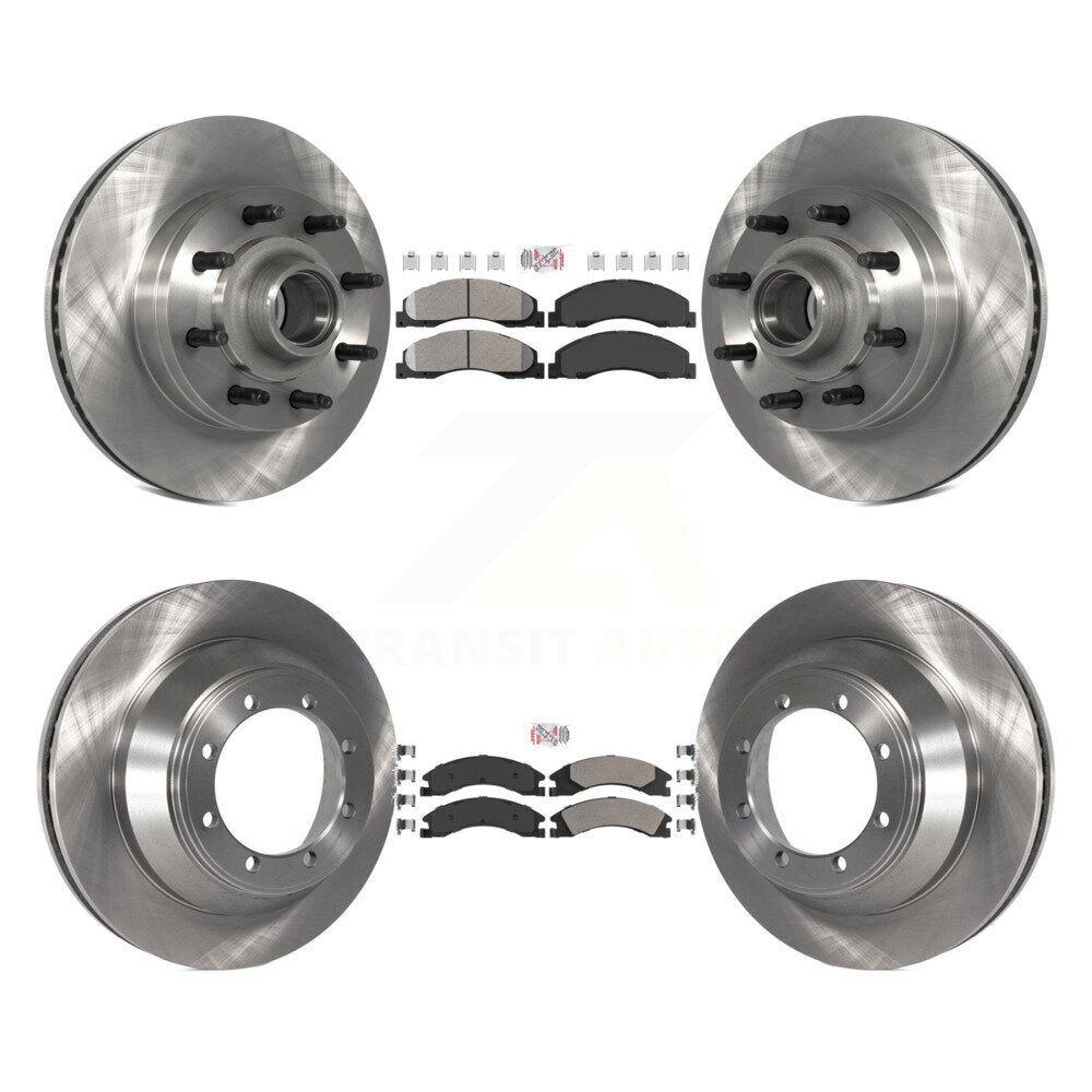 Front Rear Semi-Metallic Pad Disc Brake Rotor Kit For Ford E-450 Super Duty DIESEL engine K8A-105823