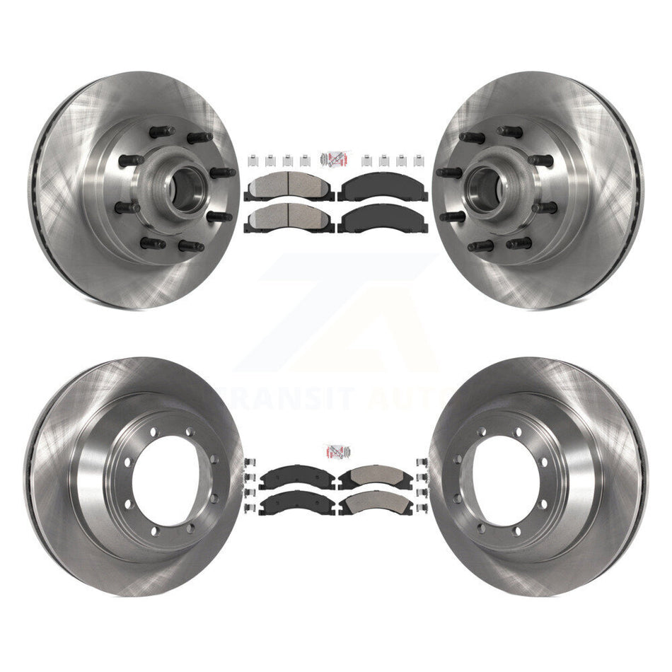Front Rear Semi-Metallic Pad Disc Brake Rotor Kit For Ford E-450 Super Duty DIESEL engine K8A-105823