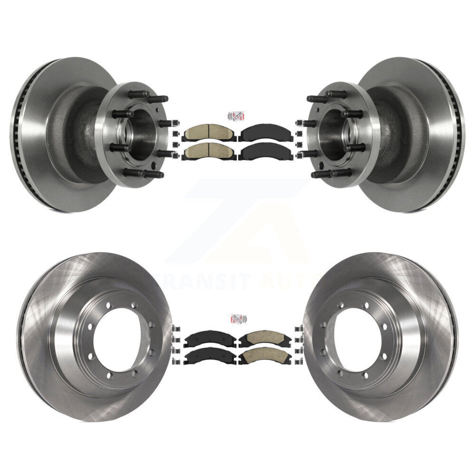 Front Rear Ceramic Pad Brake Rotors Kit For 2009-2010 Ford E-450 Super Duty DIESEL engine K8A-105824