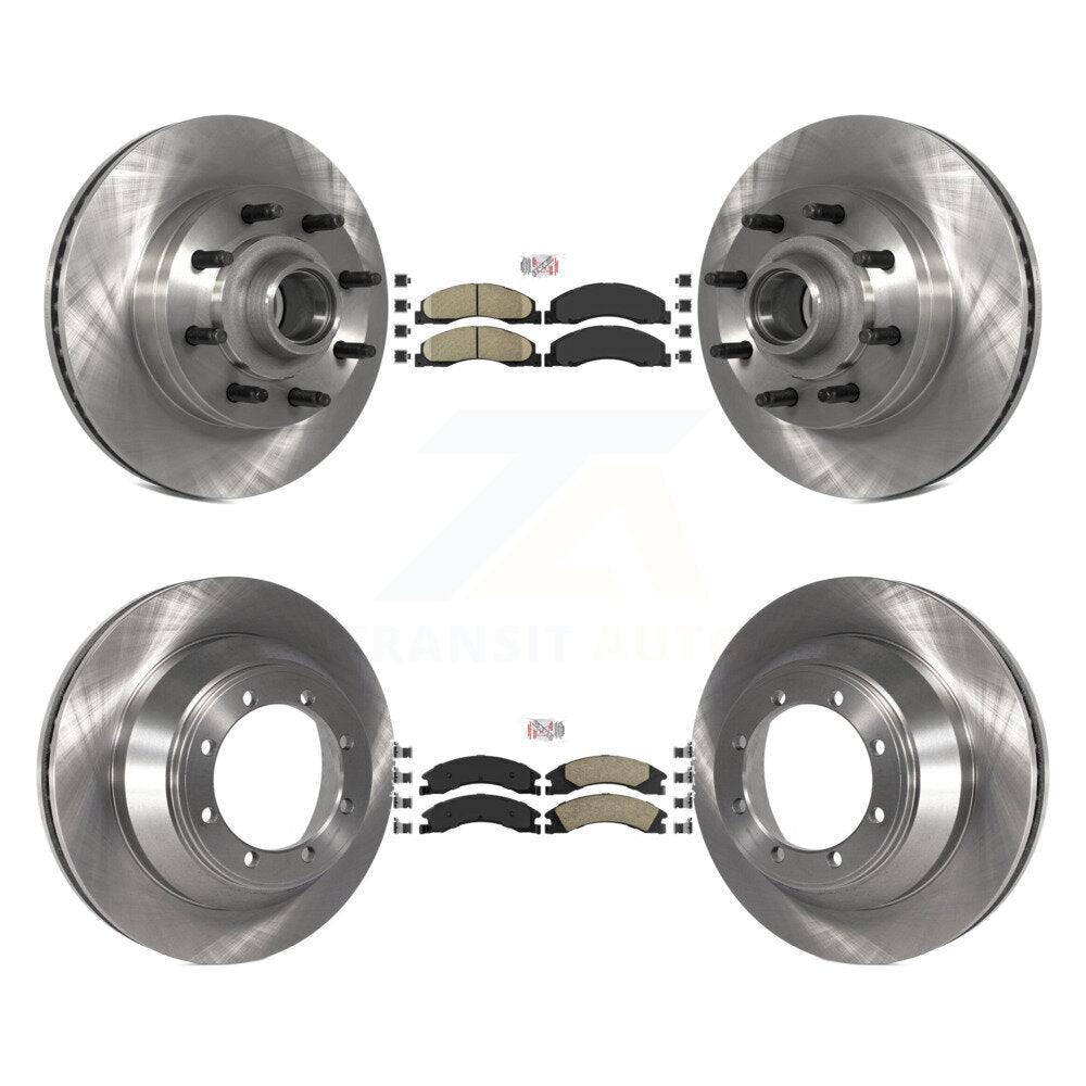 Front Rear Ceramic Pad Brake Rotors Kit For Ford E-450 Super Duty With Single Wheels K8A-105827