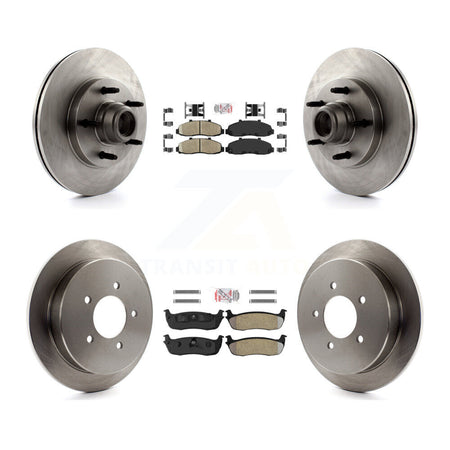 Front Ceramic Rear Semi-Metallic Pad And Disc Brake Rotor Hub Assembly Kit For Ford F-150 K8A-105838