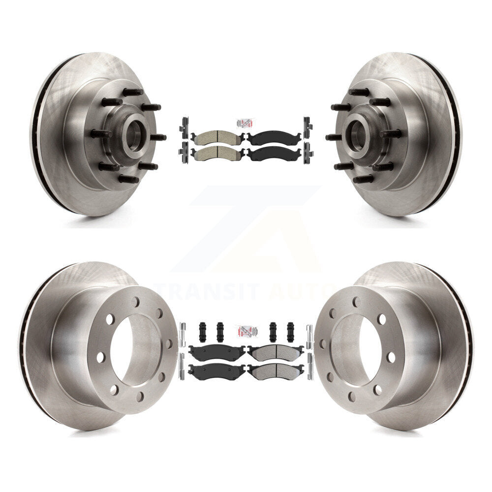 Front Rear Semi-Metallic Pads And Disc Brake Rotors Hub Kit For 2001-2002 Dodge Ram 2500 K8A-105839