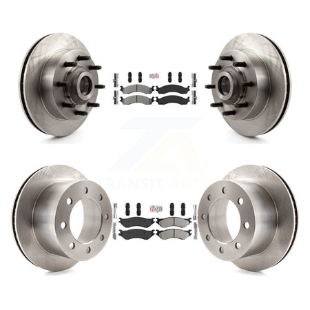Front Rear Semi-Metallic Pads And Disc Brake Rotors Hub Kit For 2001-2002 Dodge Ram 2500 K8A-105840