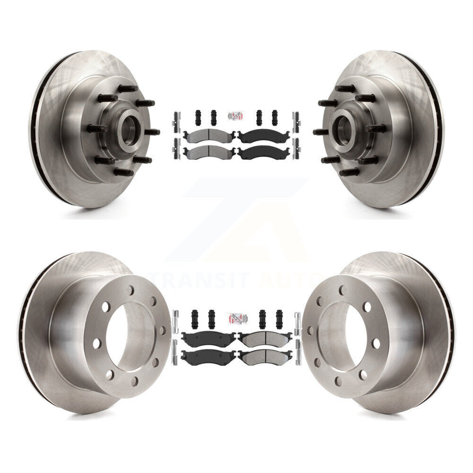 Front Rear Semi-Metallic Pads And Disc Brake Rotors Hub Kit For 2001-2002 Dodge Ram 2500 K8A-105840