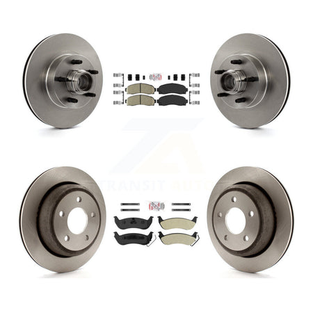 Front Ceramic Rear Semi-Metallic Pad & Disc Brake Rotors Hub Assembly Kit For Mazda B2300 K8A-105850