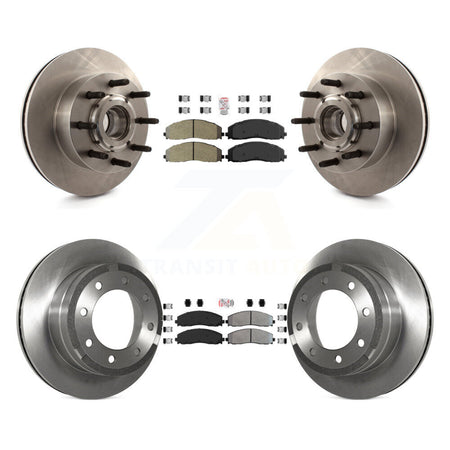 Front Rear Semi-Metallic Pad Disc Brake Rotors Hub Assembly Kit For Ford F-350 Super Duty K8A-105851