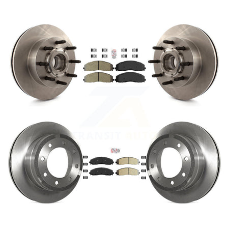 Front Rear Semi-Metallic Pad Disc Brake Rotors Hub Assembly Kit For Ford F-350 Super Duty K8A-105853