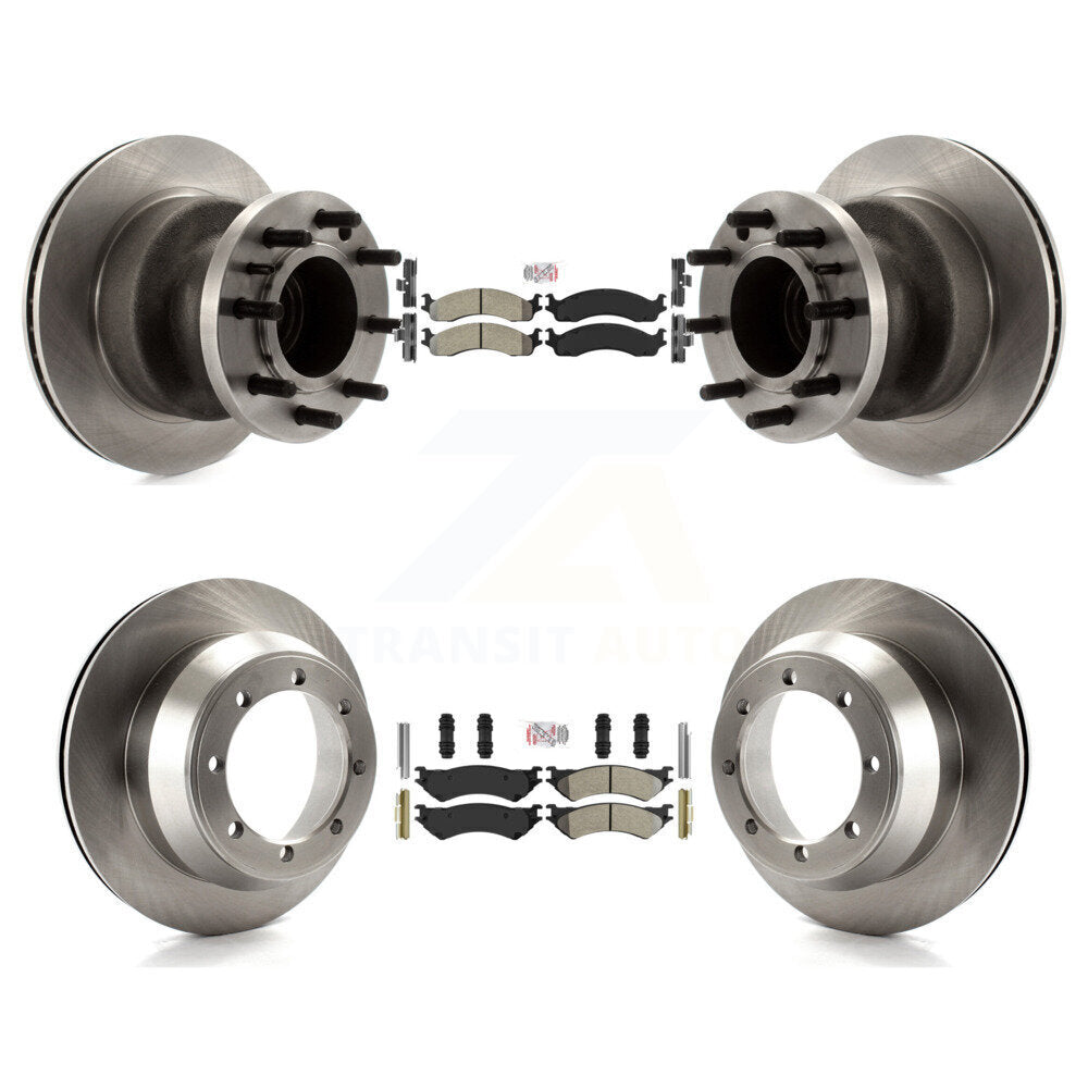 Front Rear Semi-Metallic Pad Brake Rotor Hub Kit For Ford E-350 Super Duty Econoline Club K8A-105867