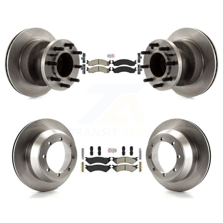 Front Rear Semi-Metallic Pad Brake Rotor Hub Kit For Ford E-350 Super Duty Econoline Club K8A-105867