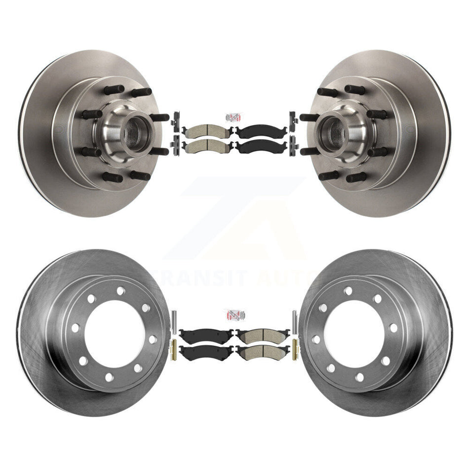 Front Rear Semi-Metallic Pad & Brake Rotors Kit For Ford E-350 Super Duty Econoline E-250 K8A-105869