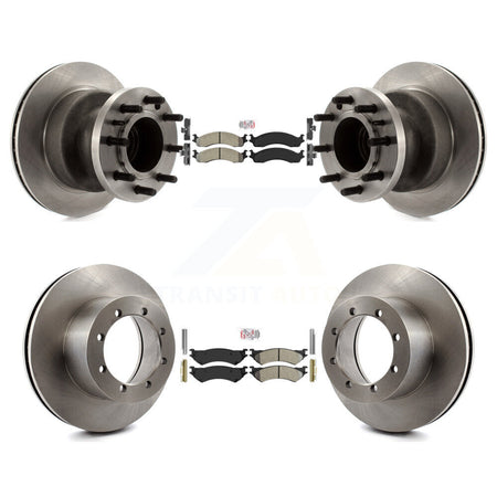 Front Rear Semi-Metallic Pad Disc Brake Rotors Hub Assembly Kit For Ford E-350 Super Duty K8A-105871