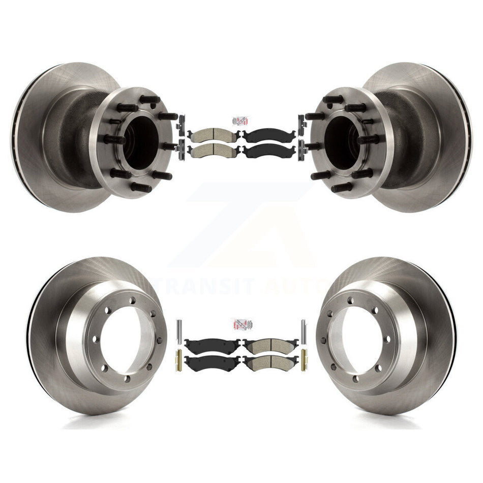 Front Rear Semi-Metallic Pad Brake Rotor Hub Kit For Ford E-350 Super Duty Econoline Club K8A-105873