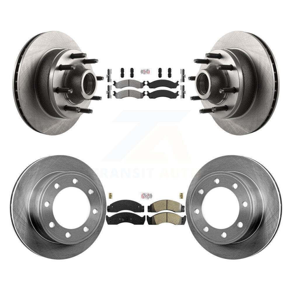Front Rear Semi-Metallic Pads And Disc Brake Rotors Hub Kit For Ford Econoline Super Duty K8A-105880