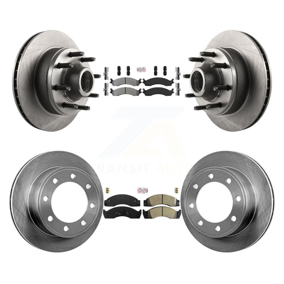 Front Rear Semi-Metallic Pads And Disc Brake Rotors Hub Kit For Ford Econoline Super Duty K8A-105880