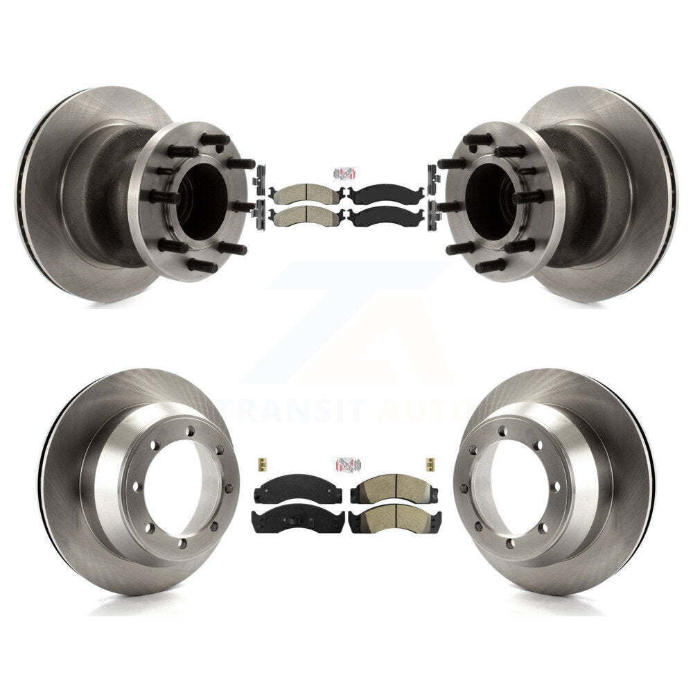 Front Rear Semi-Metallic Pads And Disc Brake Rotors Hub Kit For Ford Econoline Super Duty K8A-105881