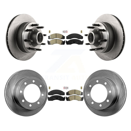 Front Rear Semi-Metallic Pad Disc Brake Rotor Hub Kit For Ford E-450 Econoline Super Duty K8A-105884
