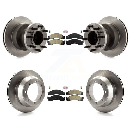 Front Rear Semi-Metallic Pad Disc Brake Rotor Hub Kit For Ford E-450 Econoline Super Duty K8A-105886