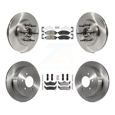 Front Rear Semi-Metallic Pad Disc Brake Rotors Hub Kit For Ford F-150 Lincoln Mark LT RWD K8A-105898