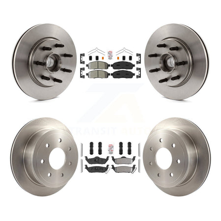Front Rear Semi-Metallic Pad Disc Brake Rotors Hub Kit For Ford F-150 Lincoln Mark LT RWD K8A-105901