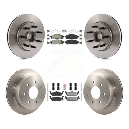Front Rear Semi-Metallic Pad Disc Brake Rotors Hub Kit For Ford F-150 Lincoln Mark LT RWD K8A-105902
