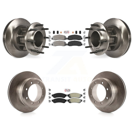 Front Rear Semi-Metallic Pad Disc Brake Rotor Kit For 2009-2010 Ford F-350 Super Duty RWD K8A-105912