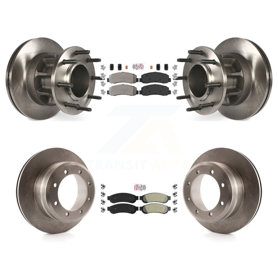 Front Rear Semi-Metallic Pad Disc Brake Rotor Kit For 2009-2010 Ford F-350 Super Duty RWD K8A-105912