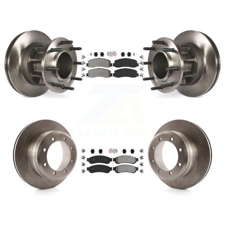 Front Rear Semi-Metallic Pad Disc Brake Rotors Hub Kit For 2011 Ford F-350 Super Duty RWD K8A-105918