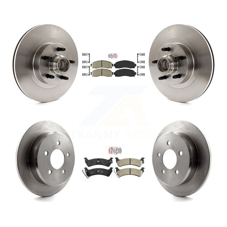 Front Ceramic Rear Semi-Metallic Pad Brake Rotor Hub Kit For Ford Explorer Sport Trac RWD K8A-105925