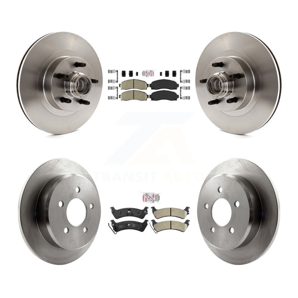 Front Ceramic Rear Semi-Metallic Pad Brake Rotor Hub Kit For Ford Explorer Sport Trac RWD K8A-105926