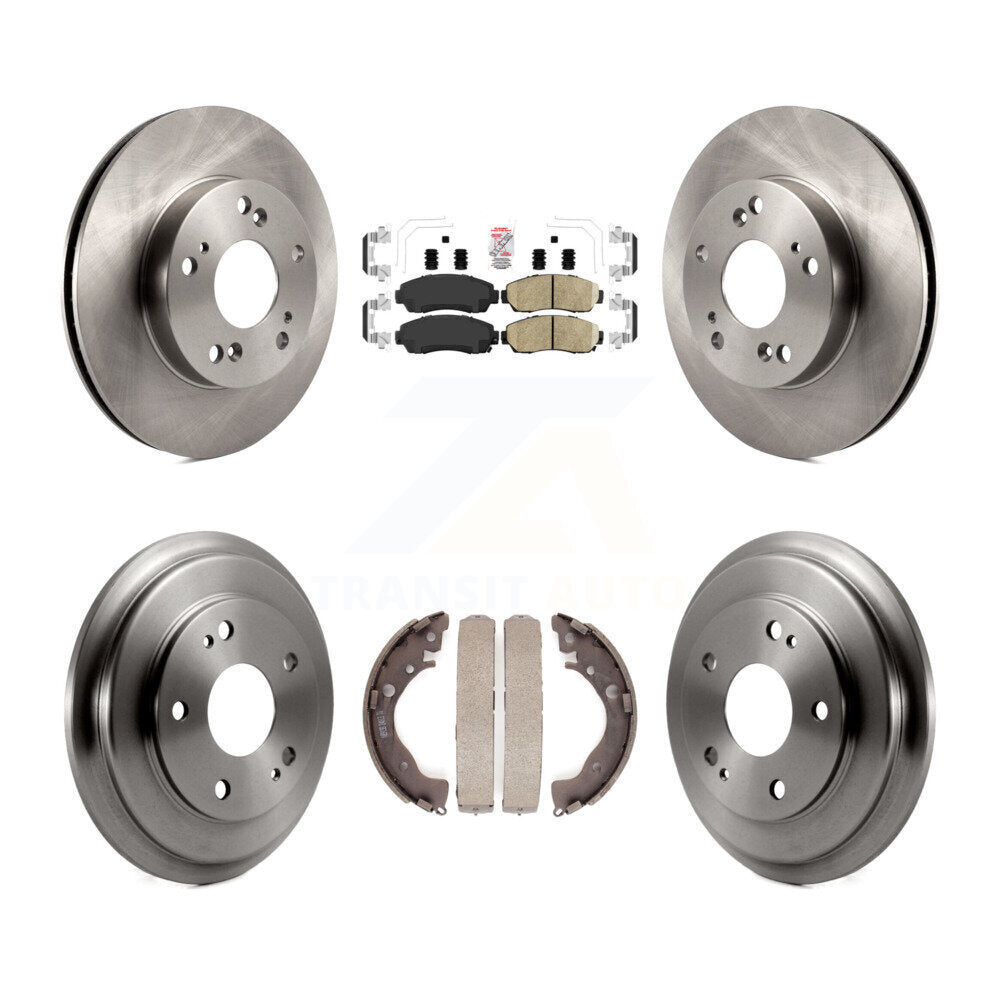 Front Rear Brake Rotor Ceramic Pad & Drum Kit For Honda Civic LX with Manual transmission K8A-105939
