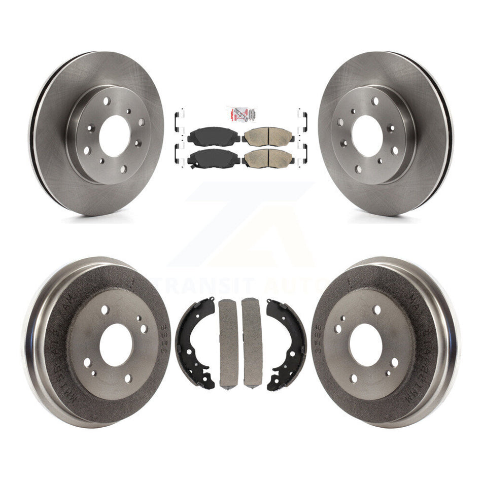 Front Rear Brake Rotors Ceramic Pad & Drum Kit For 1998-2002 Honda Accord Sedan with 2.3L K8A-105942