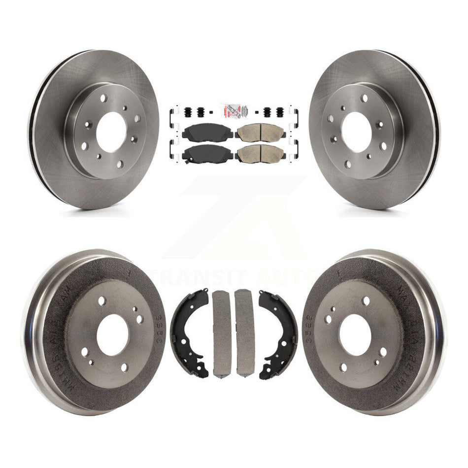 Front Rear Brake Rotors Ceramic Pad & Drum Kit For 1998-2002 Honda Accord Sedan with 2.3L K8A-105943