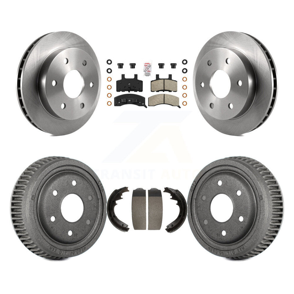 Front Rear Brake Rotors Semi-Metallic Pad & Drum Kit For GMC Yukon With 11" Diameter K8A-105947