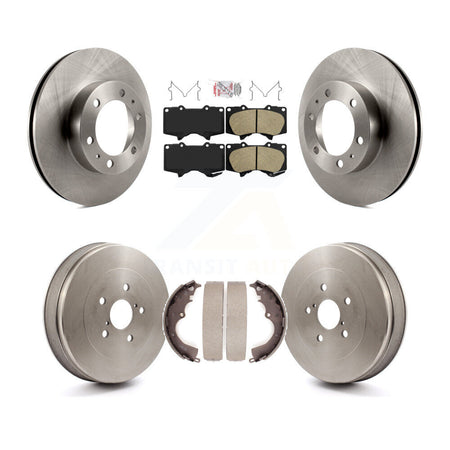 Front Rear Brake Rotors Ceramic Pad Drum Kit For 2015 Toyota Tacoma RWD With 6 Lug Wheels K8A-105958