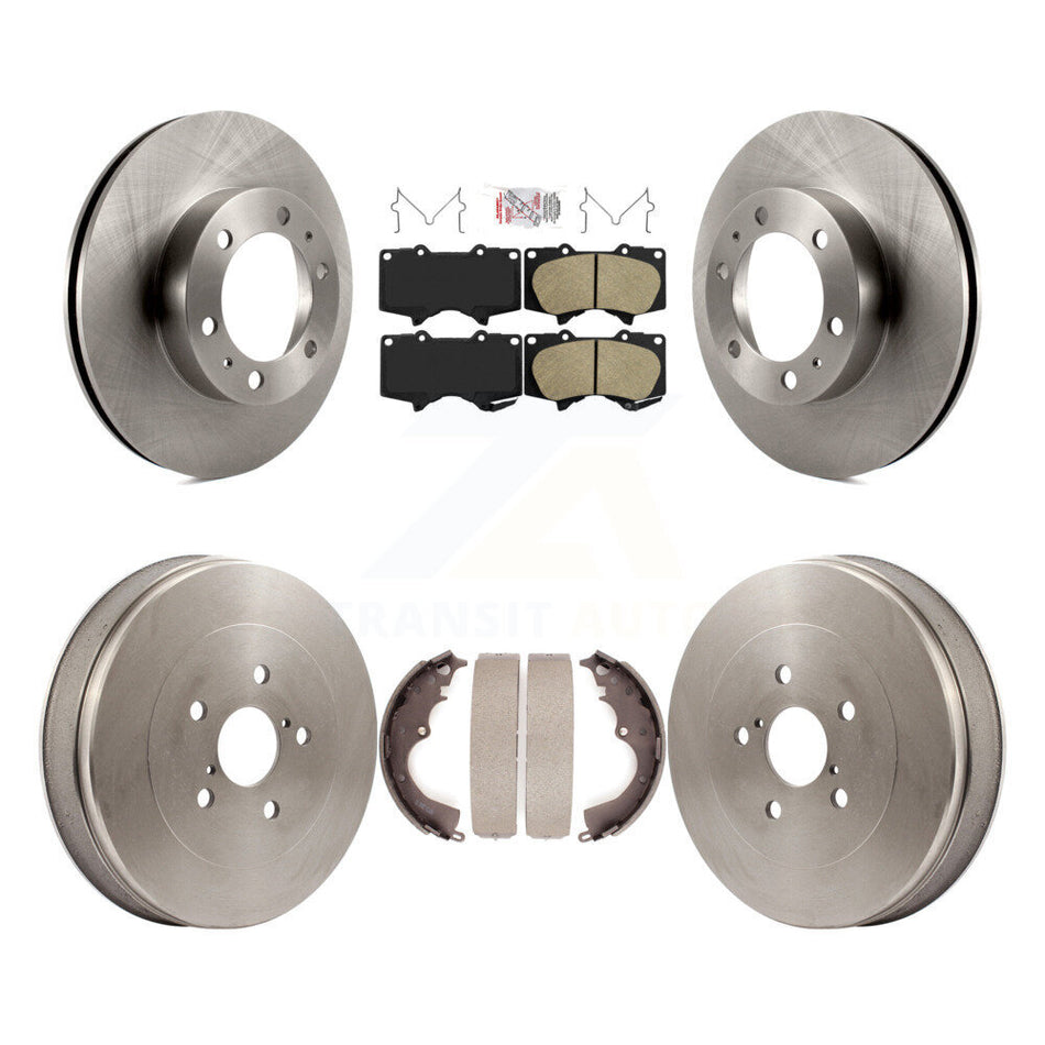 Front Rear Brake Rotors Ceramic Pad Drum Kit For 2015 Toyota Tacoma RWD With 6 Lug Wheels K8A-105958