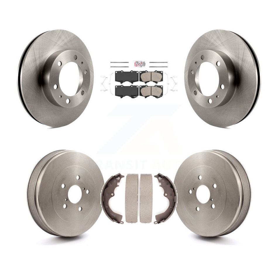 Front Rear Brake Rotors Ceramic Pad Drum Kit For 2015 Toyota Tacoma RWD With 6 Lug Wheels K8A-105959