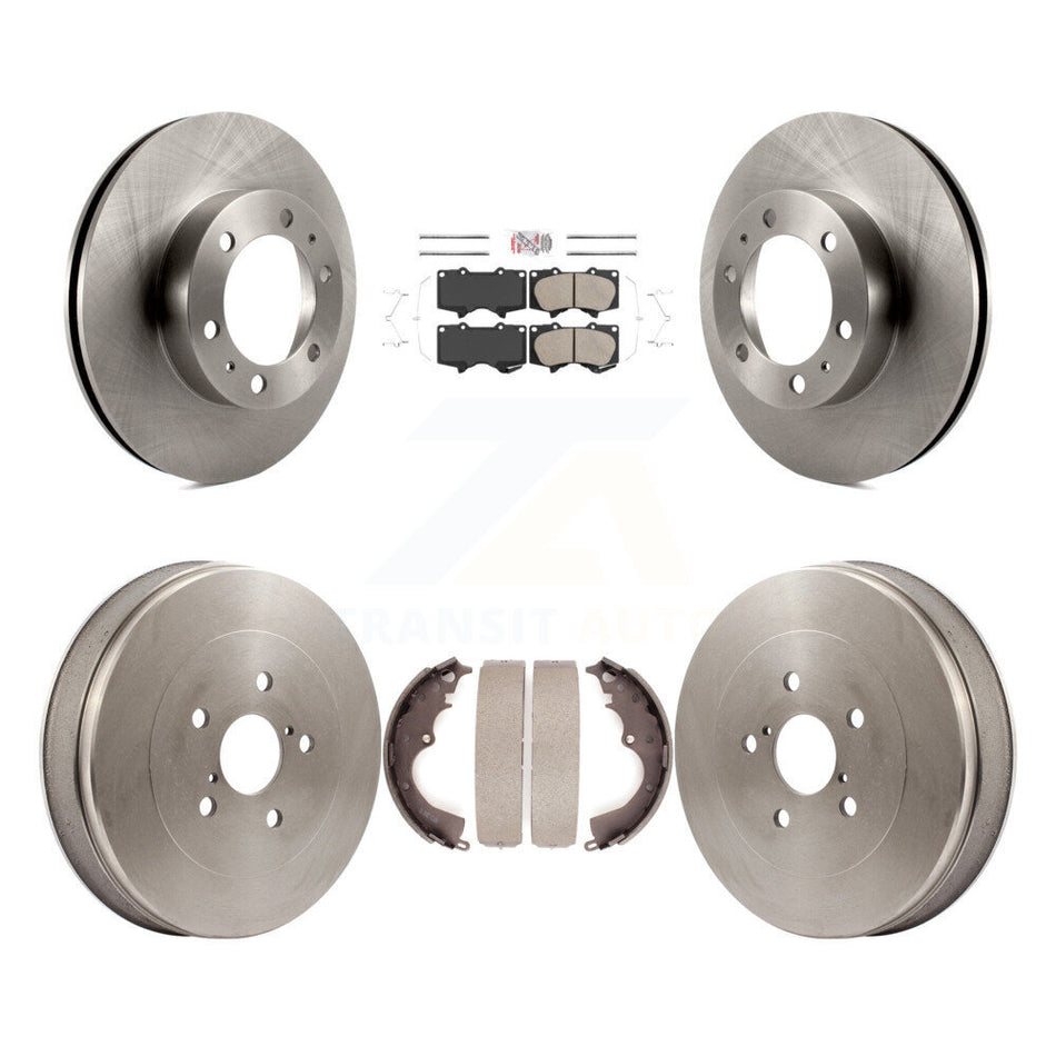 Front Rear Brake Rotors Ceramic Pad Drum Kit For 2015 Toyota Tacoma RWD With 6 Lug Wheels K8A-105959
