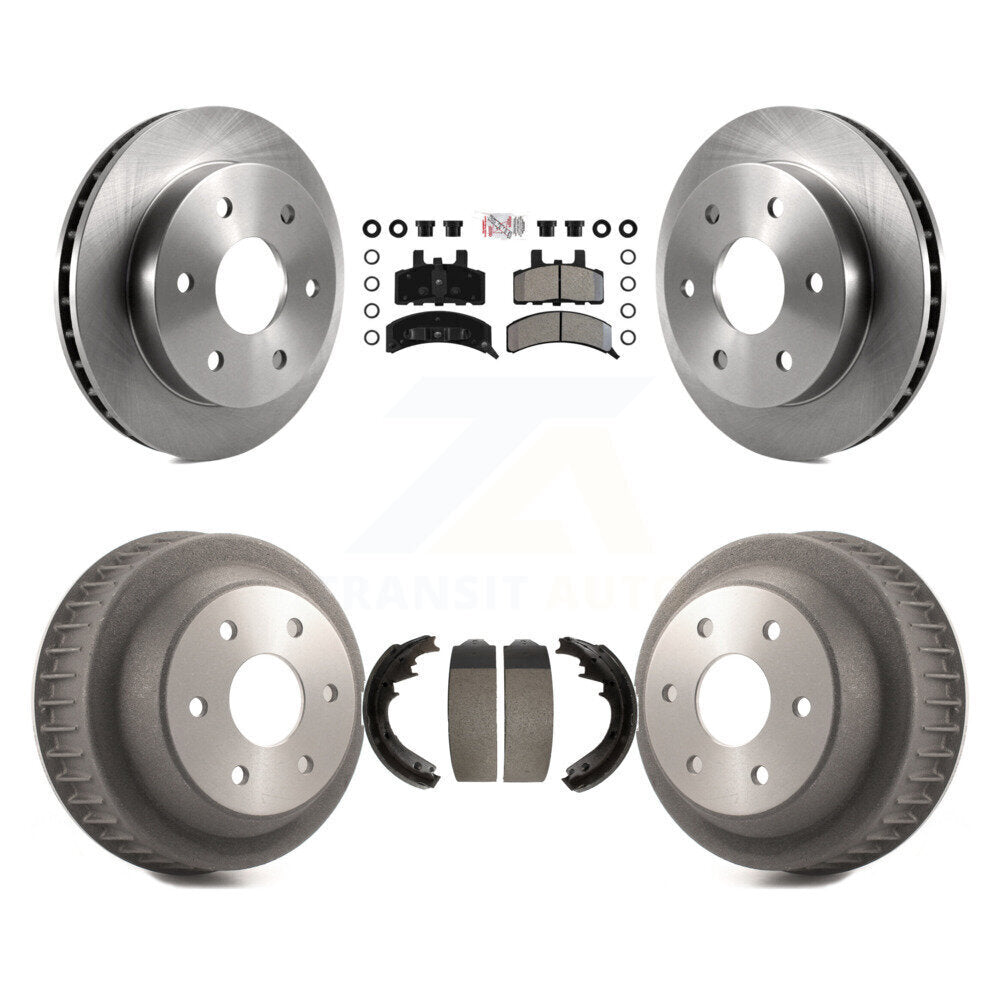 Front Rear Brake Rotor Semi-Metallic Pad & Drum Kit For Chevrolet K2500 With 6 Lug Wheels K8A-105964